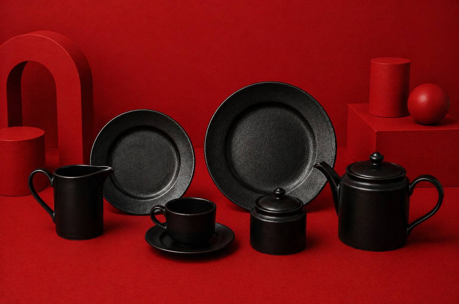 Black Porcelain Tea Set (RAK)