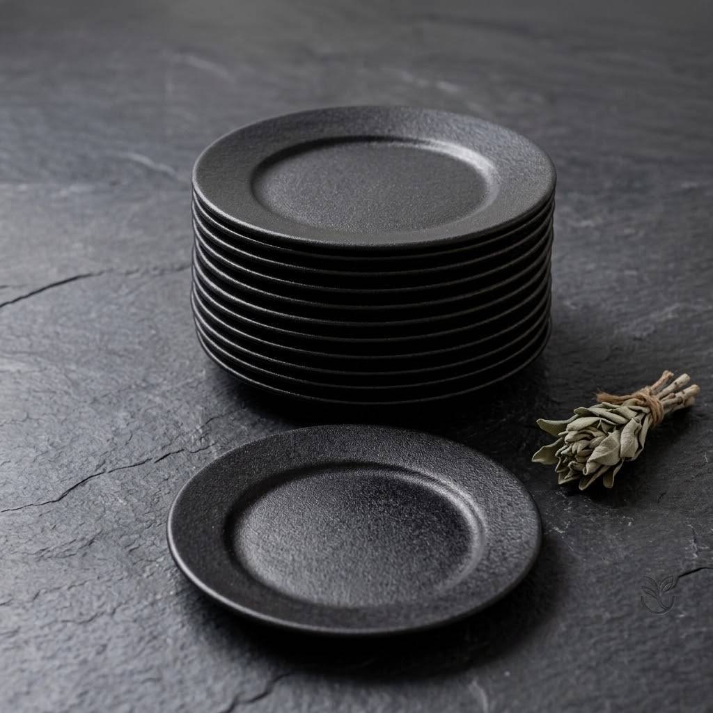 Black Porcelain Plate Set 27cm (RAK)