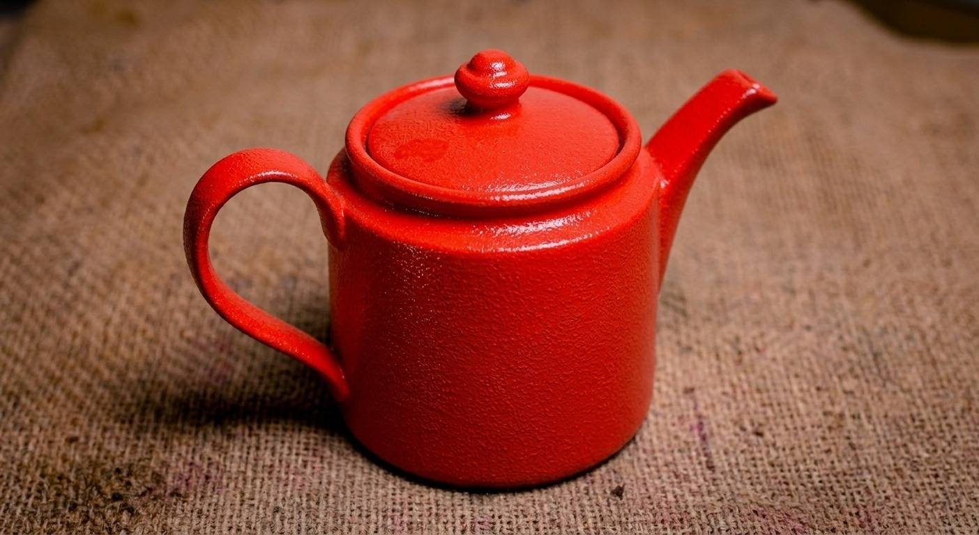 Red Porcelain Tea Pot (RAK)