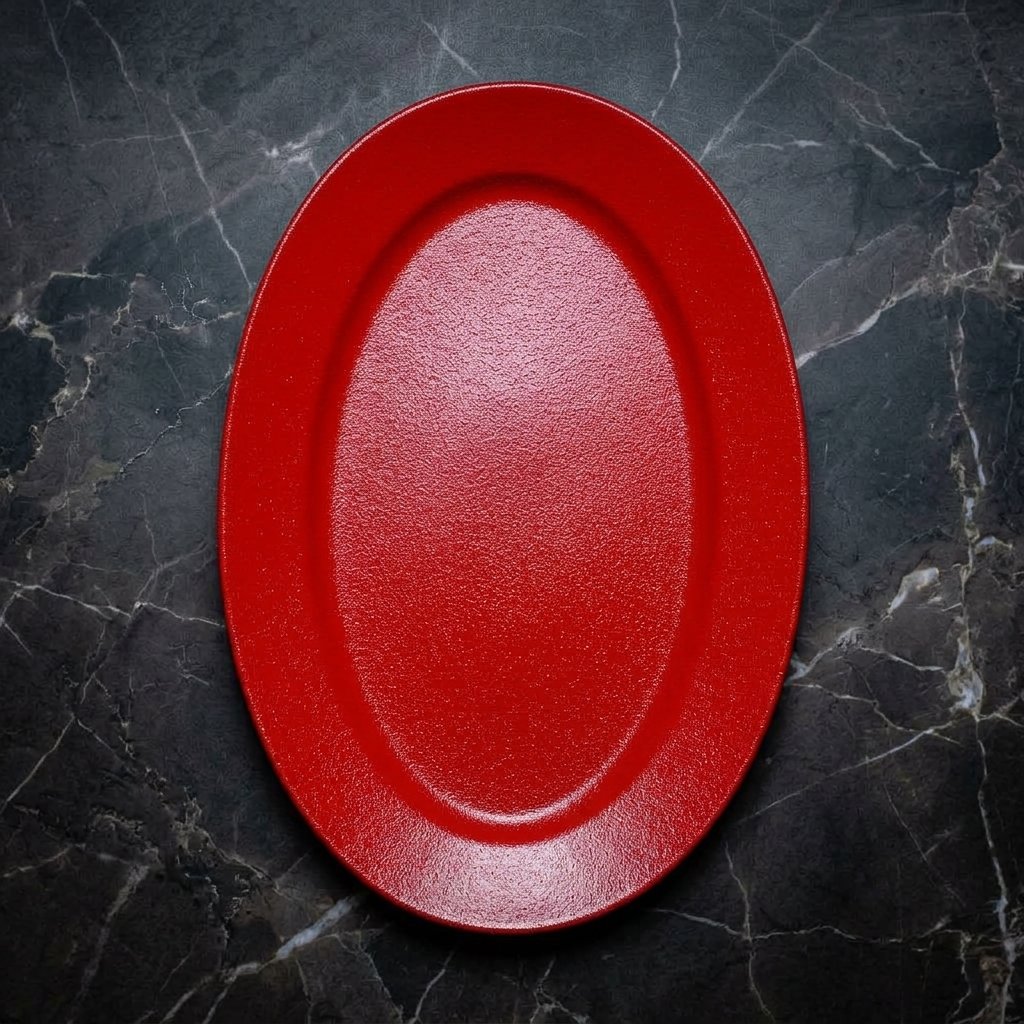Red Porcelain Oval Platter 32cm (RAK)