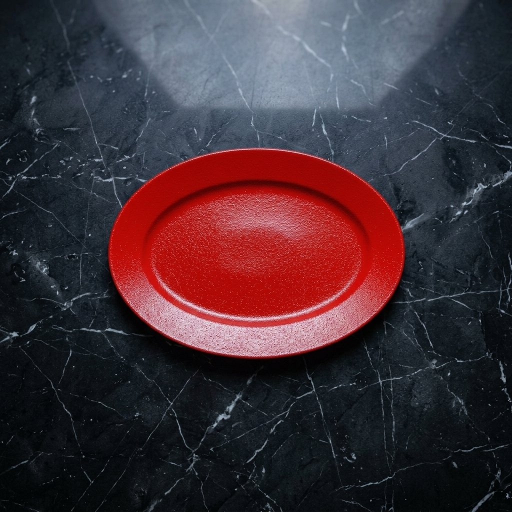 Red Porcelain Oval Platter 22cm (RAK)