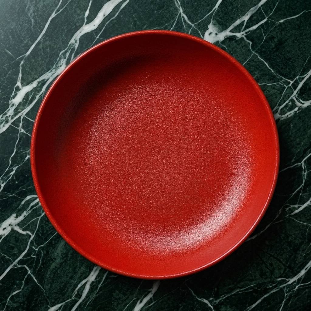 Red Porcelain Coupe Plate 30cm (RAK)