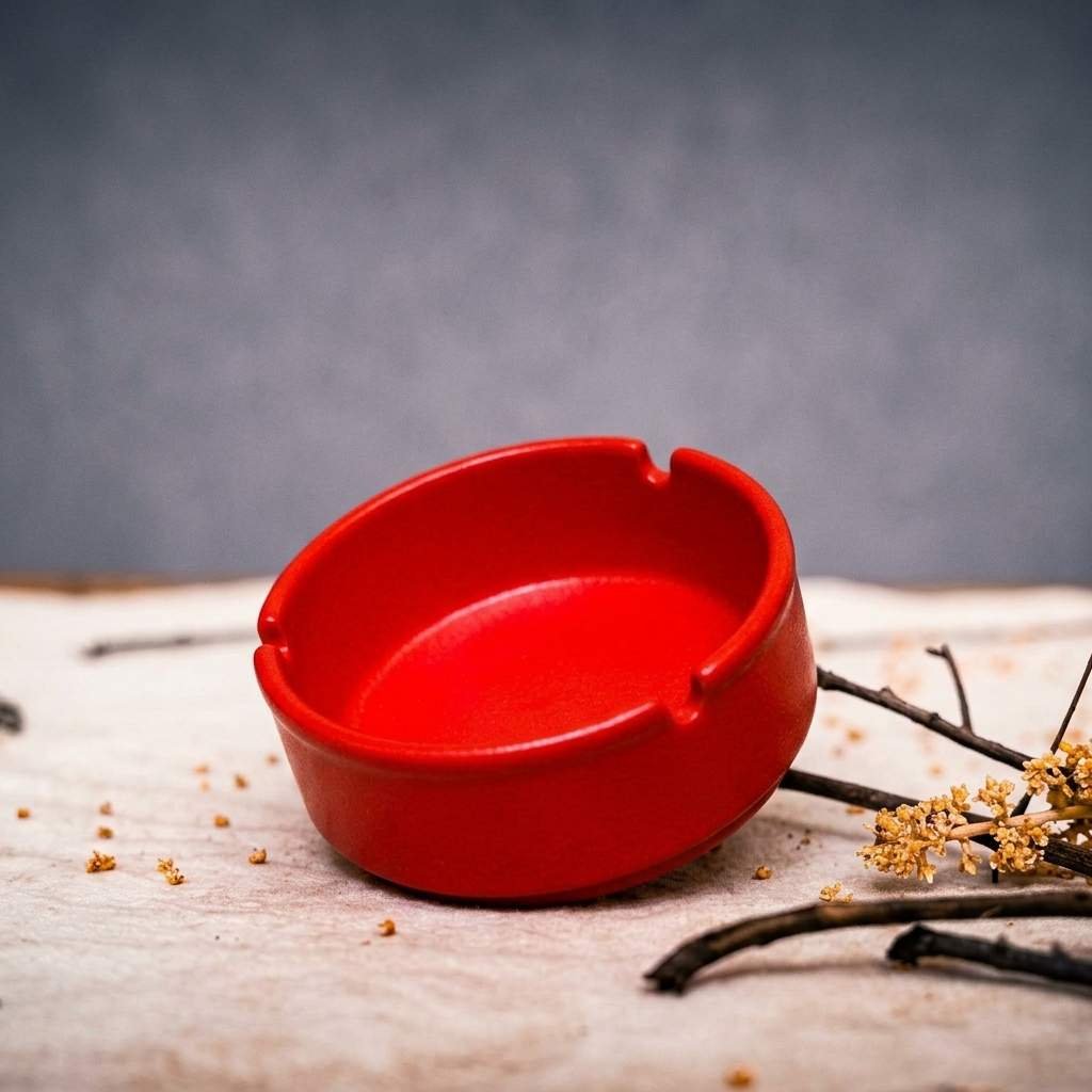 Red Porcelain Ash Tray (RAK)