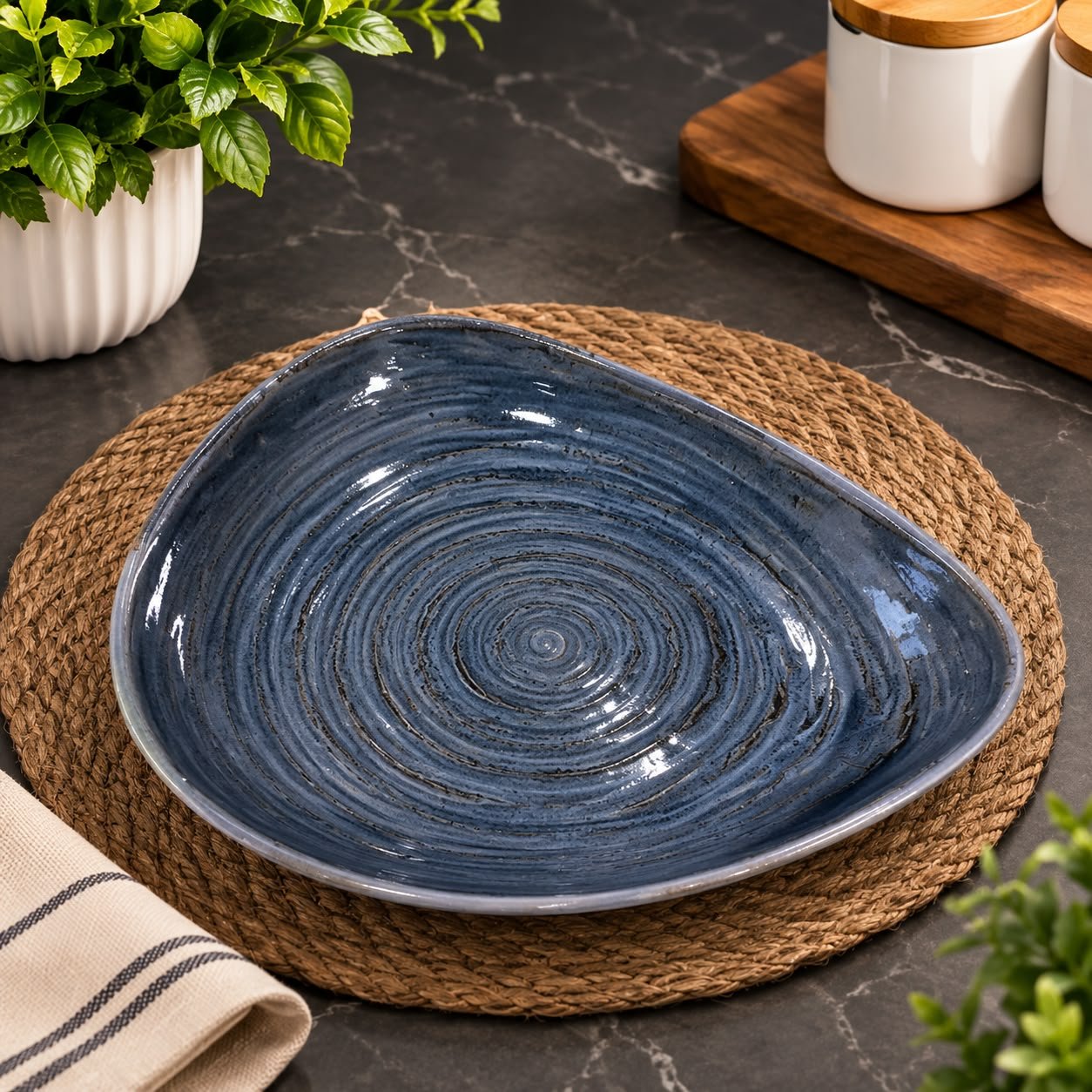 Porcelain Organic Deep Plate 24cm (RAK)