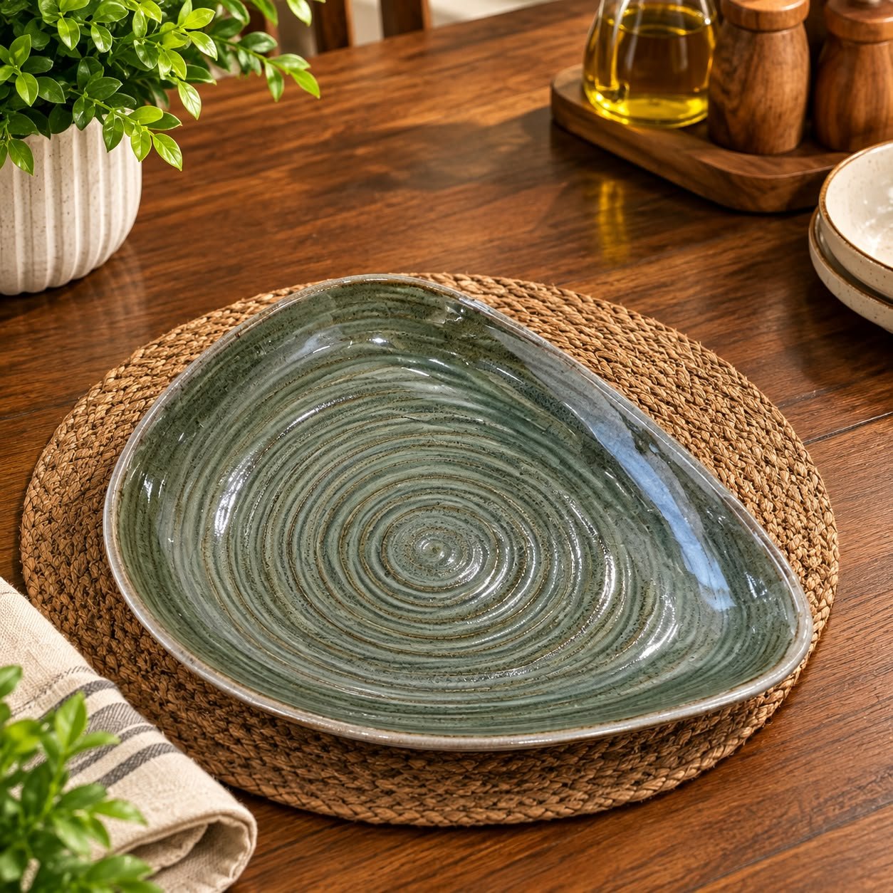 Porcelain Organic Deep Plate 24cm (RAK)