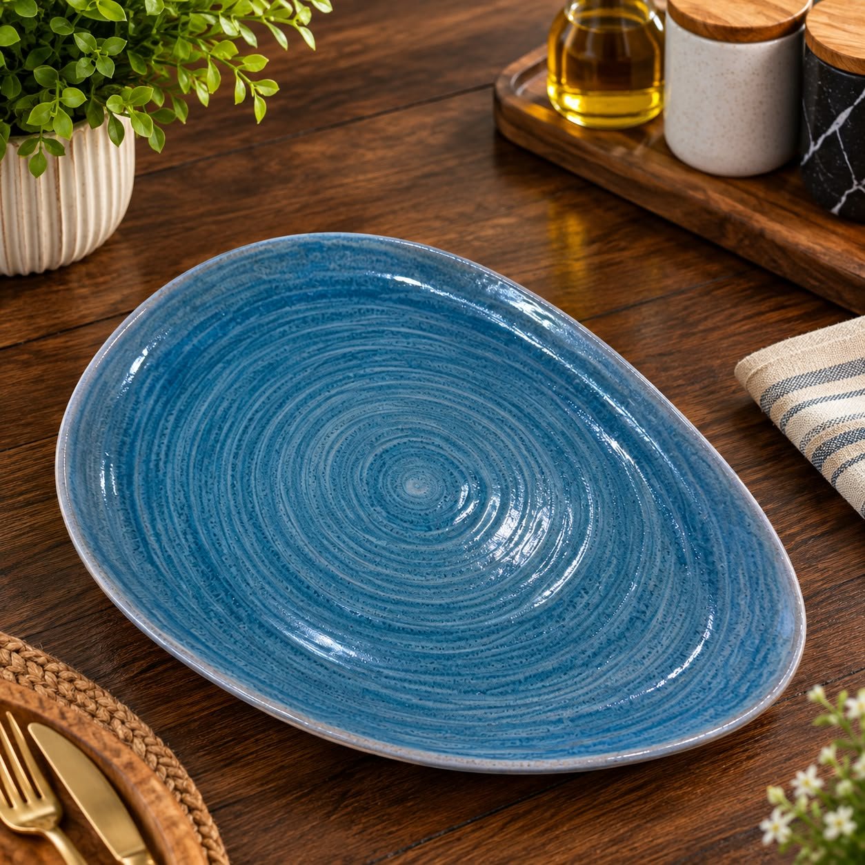 Porcelain Organic Flat Plate 28cm (RAK)