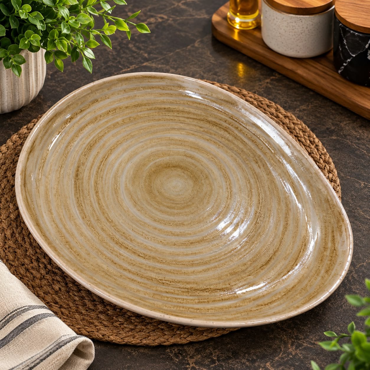Porcelain Organic Flat Plate 28cm (RAK)