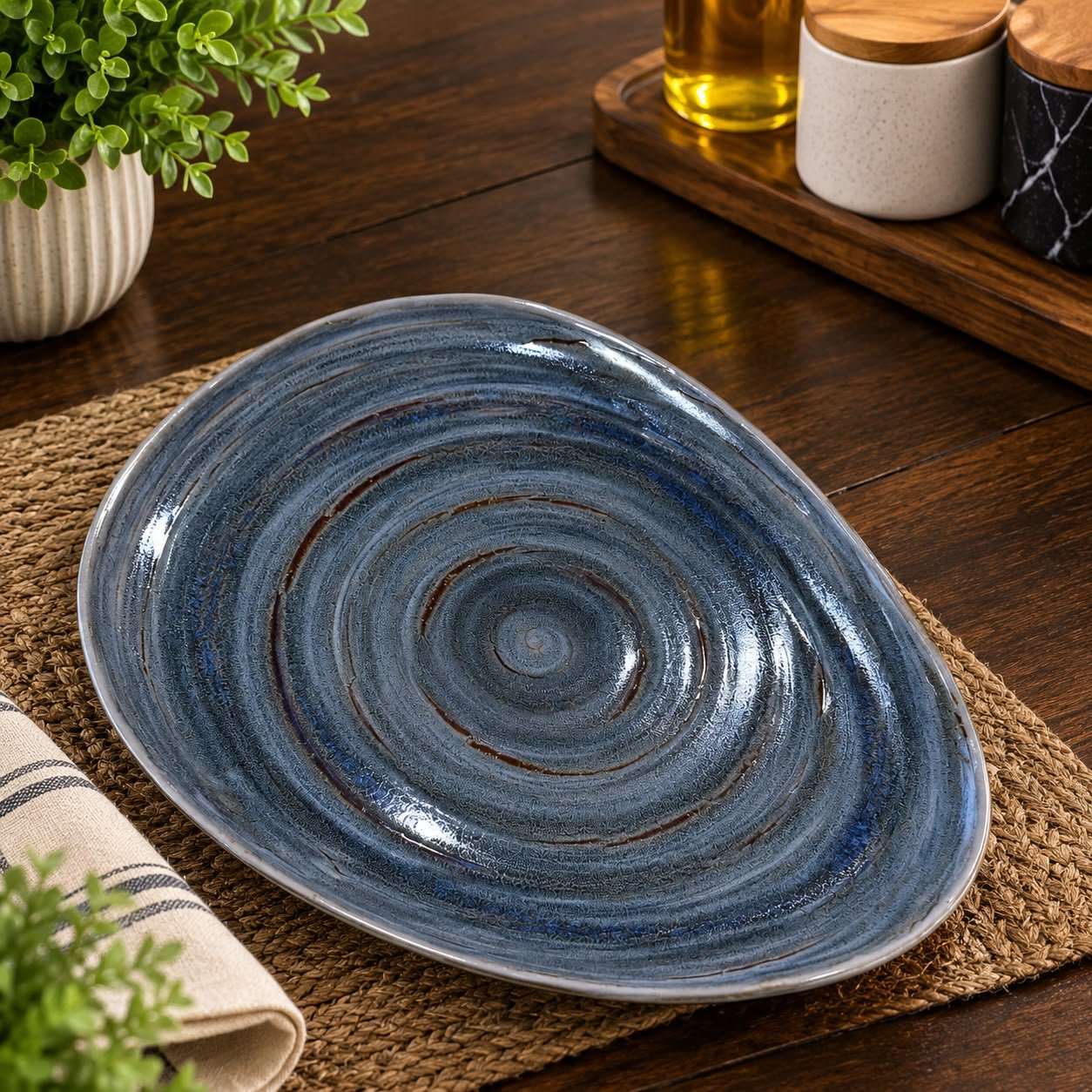 Porcelain Organic Flat Plate 28cm (RAK)