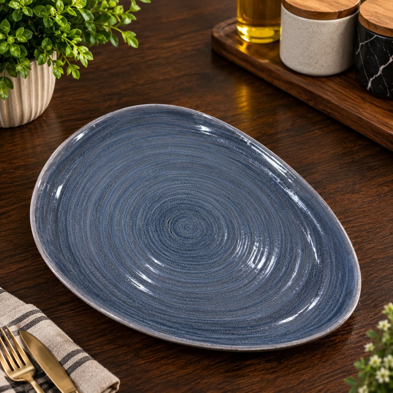 Porcelain Organic Flat Plate 28cm (RAK)