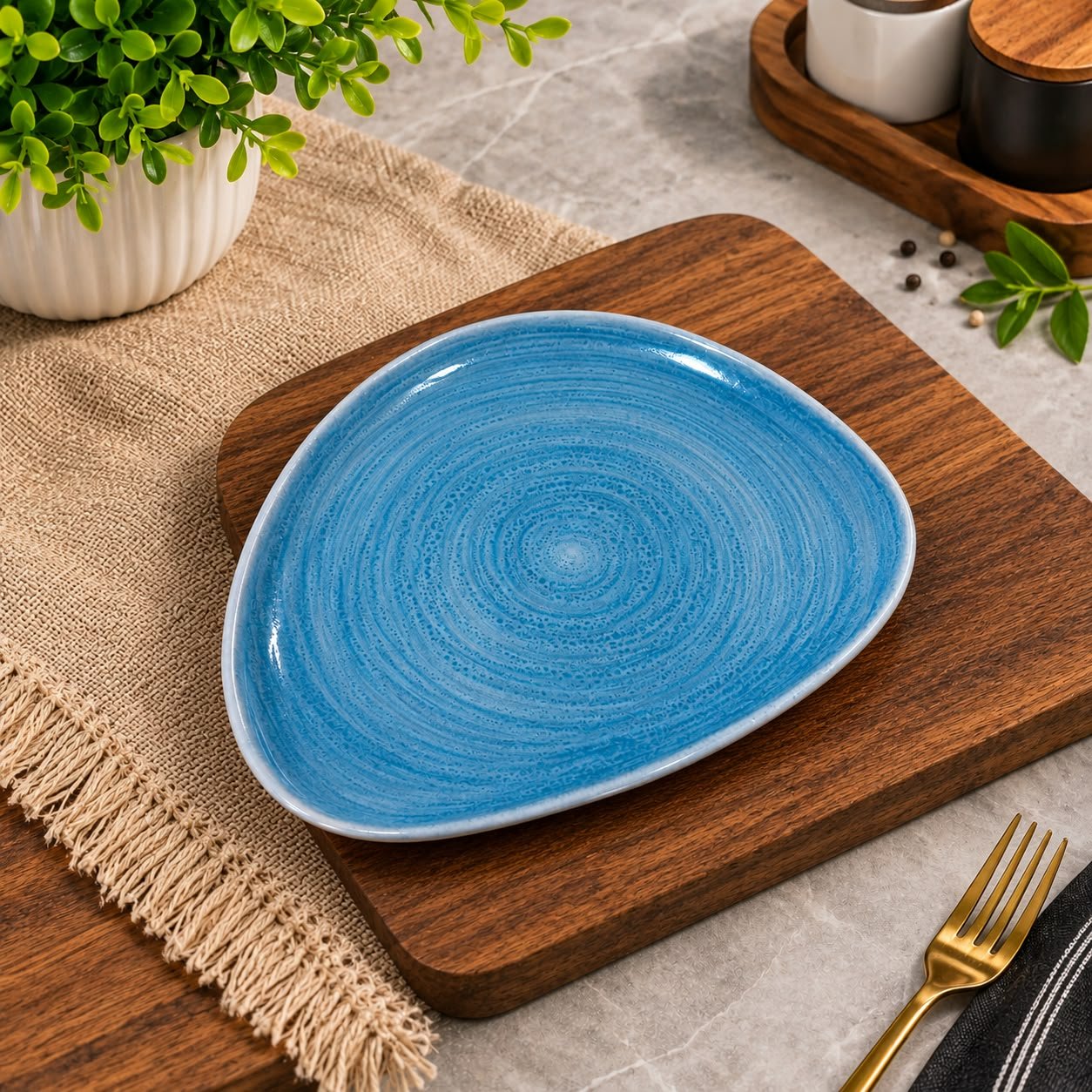Porcelain Organic Flat Plate 24cm (RAK)